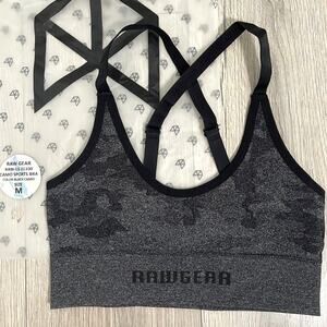 RawGear Women's Camo Sports Bra 13-21100 - Black Grey - Size Medium